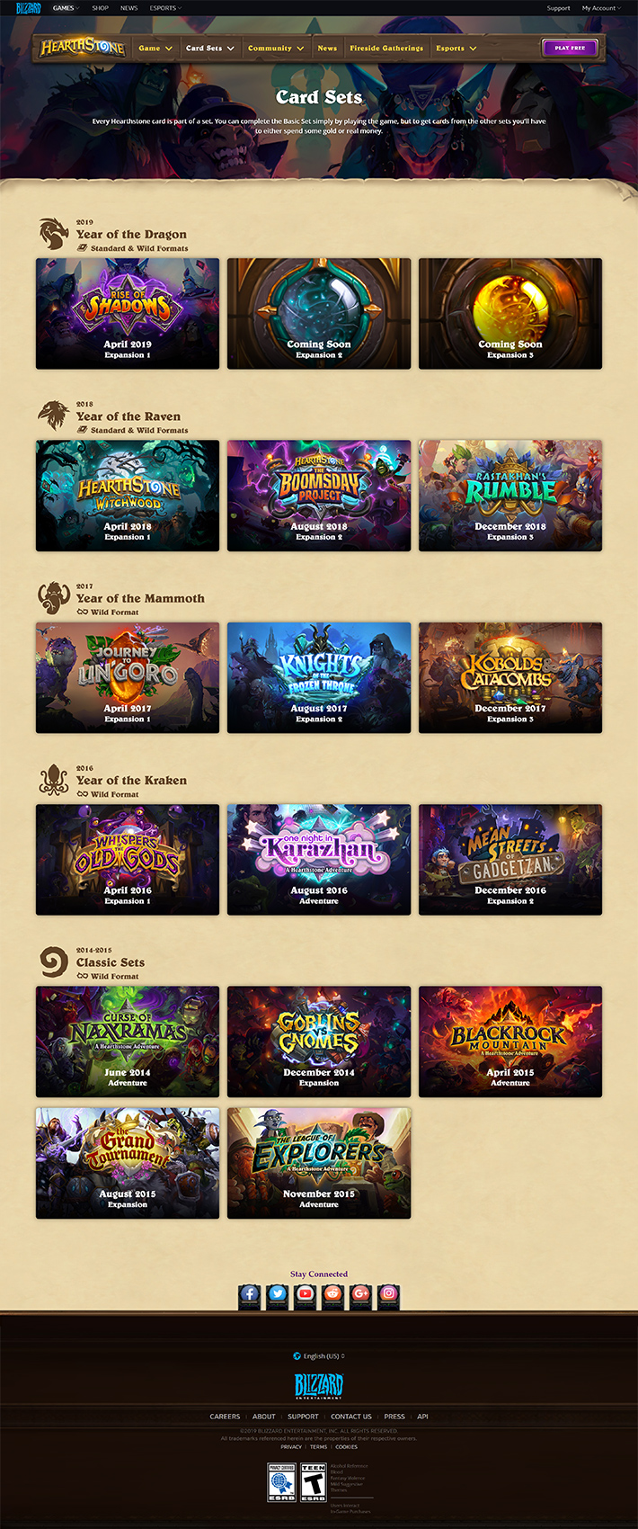Blizzard - Hearthstone - Rise of Shadows