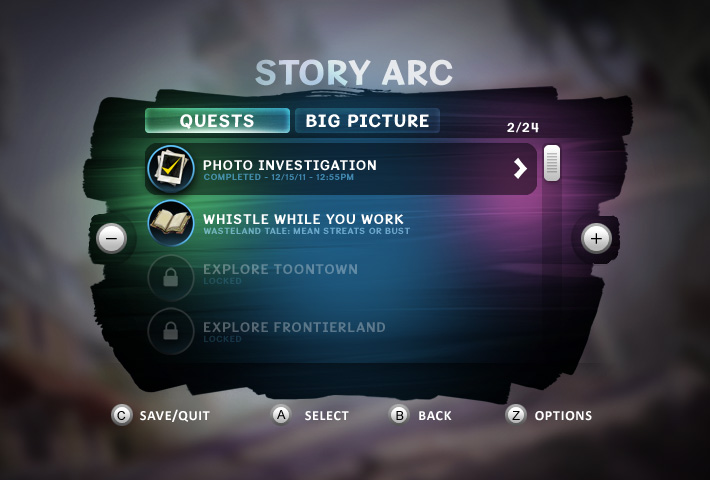 Epic Mickey 2: The Power of Two Game UI