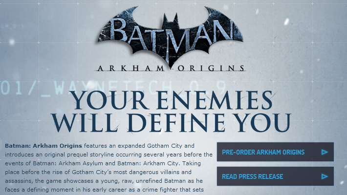Batman: Arkham Origins Teaser