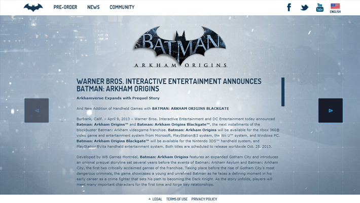 Batman: Arkham Origins Teaser